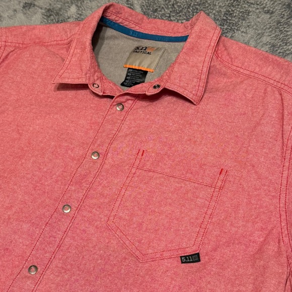 5.11 Tactical Other - 5.11 Tactical Men's XL Short Sleeve Button Up Shirt Red Heathered Outdoor Work